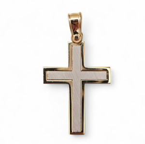 14k Gold 2-tone Cross