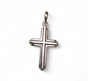 14k White Gold Cross 1027