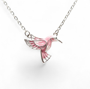 Pink Hummingbird Necklace 