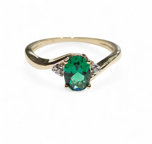 7x5 Lab Emerald Ring
