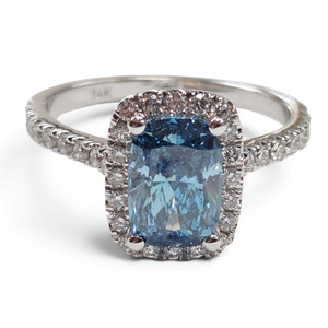 1.53ct Fancy Vivid Blue Lab Cushion