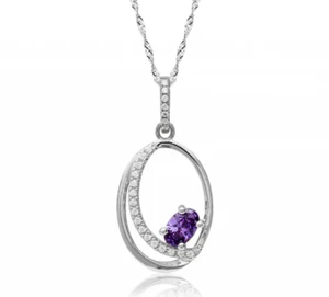 Amethyst CZ Pendant