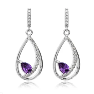 Purple CZs Earrings