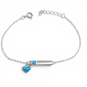 Blue Hearts ID Bracelet