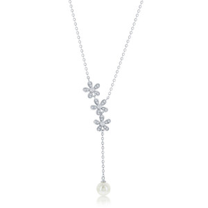 Lariat Style Necklace with Pearl