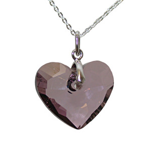 Purple Heart Crystal Pendant