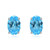 Oval Blue Topaz Studs in White Gold