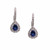 Halo Sapphire Lever-Back Earrings
