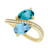 Two-Stone Ring with Aquamarine and Blue Topaz