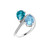 Two-Stone Ring with Aquamarine and Blue Topaz
