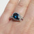 Pear Blue CZ Ring