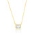 Bezel Set Emerald Shaped CZ Necklace