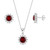 Red and Clear CZ Halo Set 