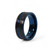 Faceted Black with Blue Line 8mm