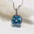 2.35ct Cushion Blue Topaz Pendant