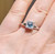 Blue Topaz Halo Ring