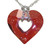 "Miss U" Heart in Red Magma Crystal 