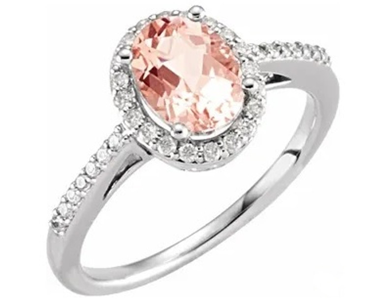 Morganite Halo Ring