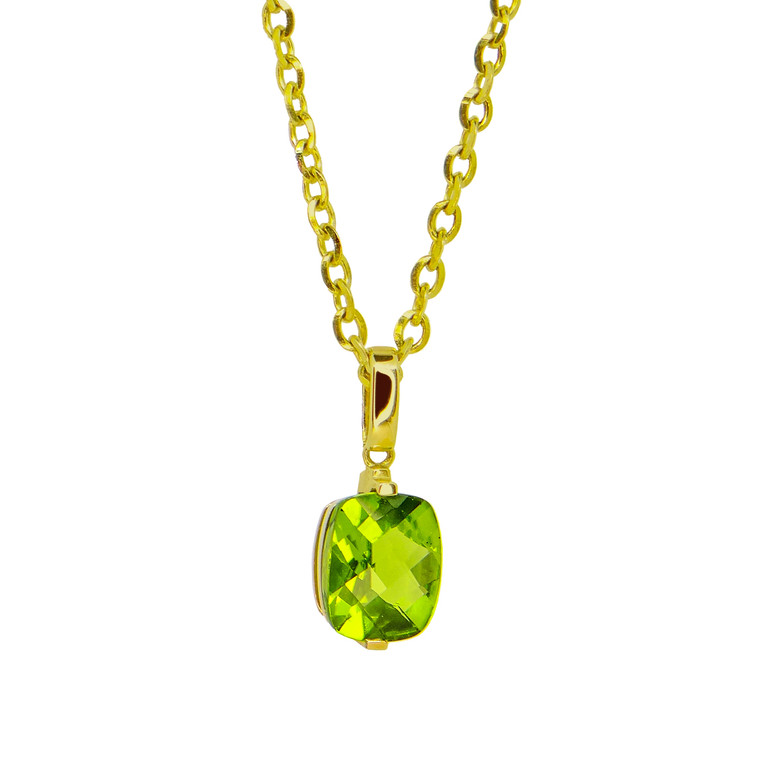 Peridot Cushion Pendant