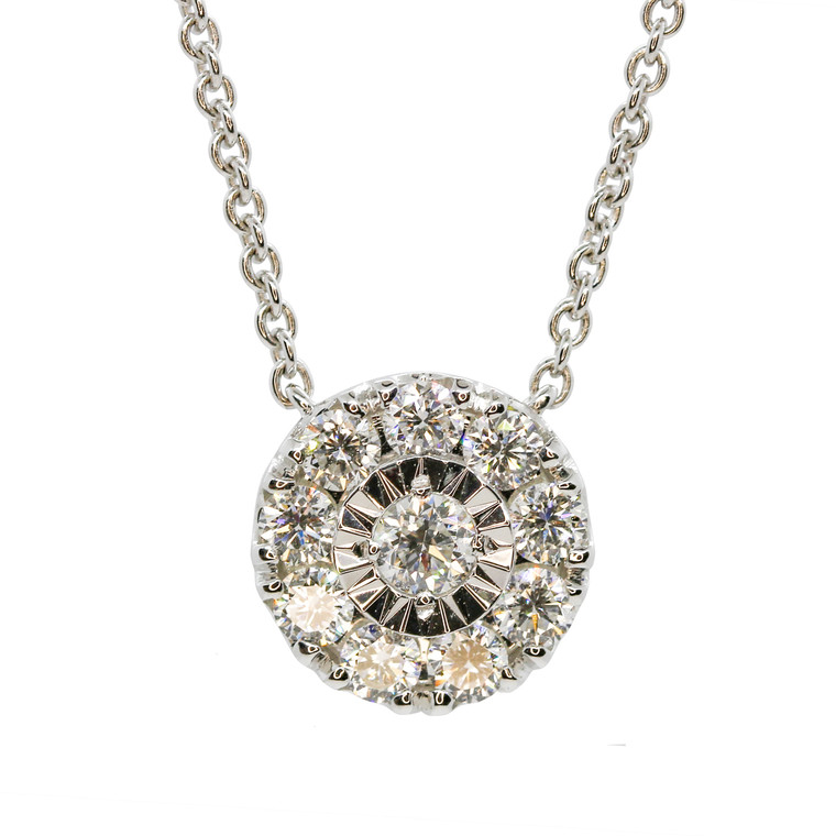 Round Halo Necklace