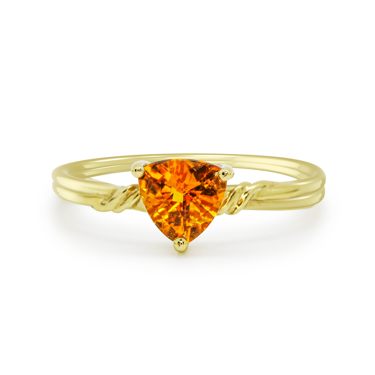 Trillion Cut Citrine Ring