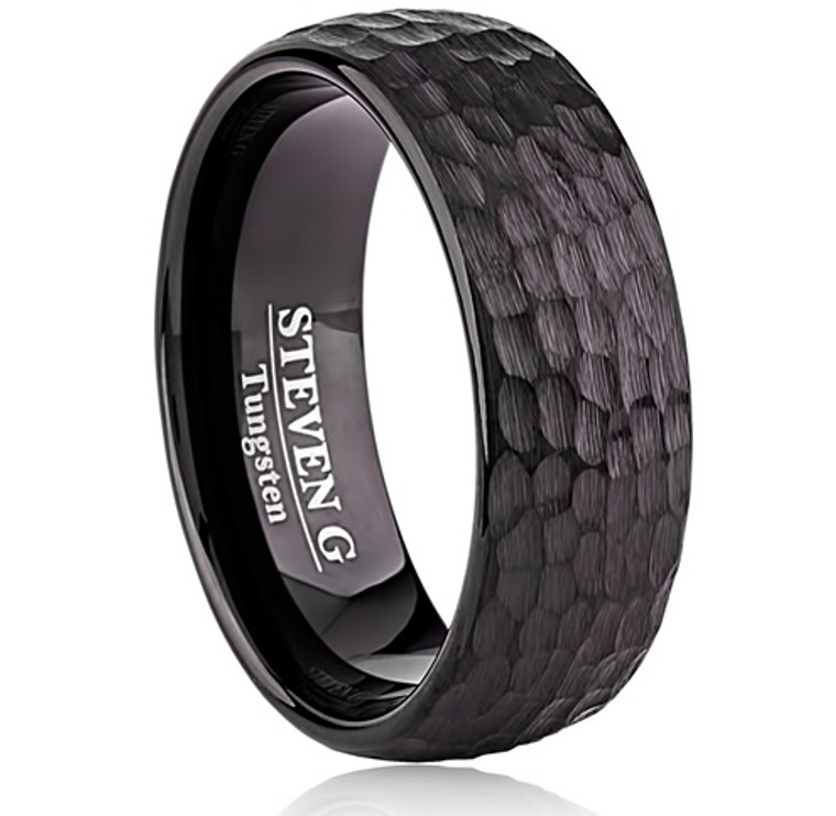 Tungsten Ring Hammered Finish, size 10.5
