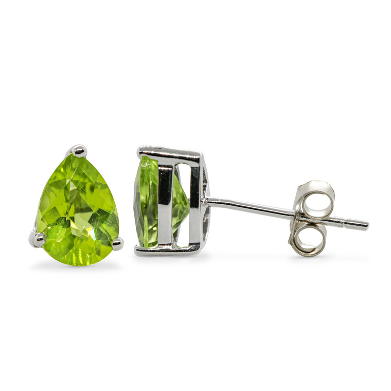 Peridot Pear Studs