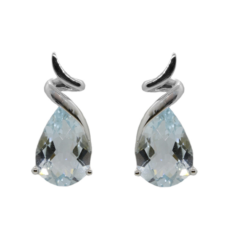 Pear Aquamarine Earrings