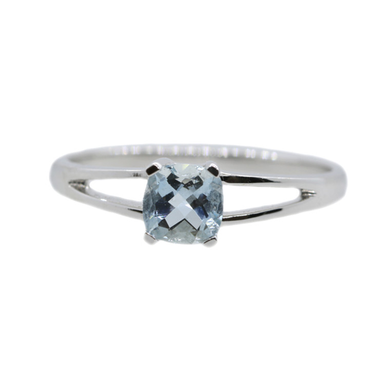 Cushion Aquamarine Ring