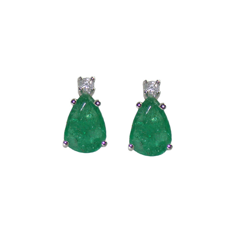 Emerald and Diamond Studs