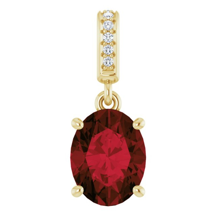 Garnet Oval Pendant