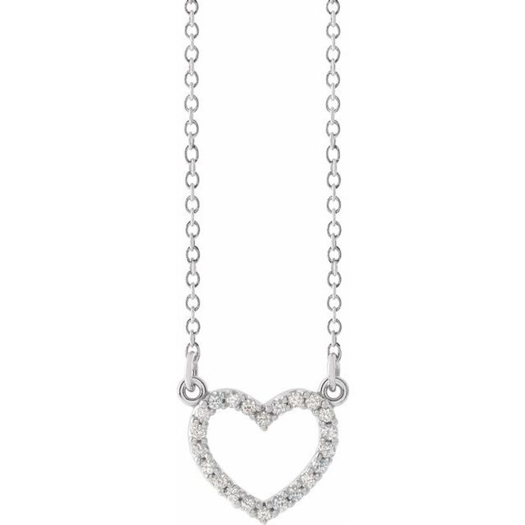 0.13ct Heart Necklace in White Gold