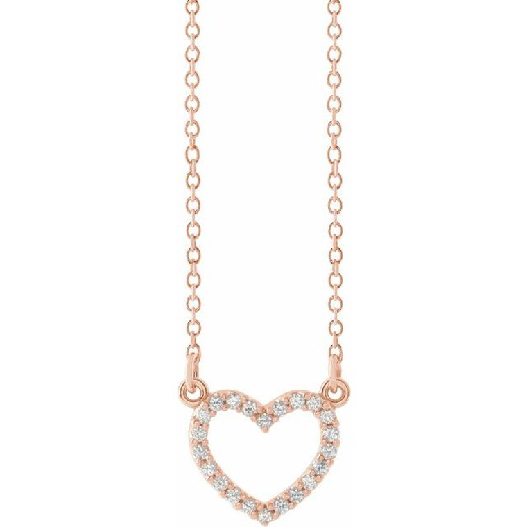0.13ct Heart Necklace in Rose Gold