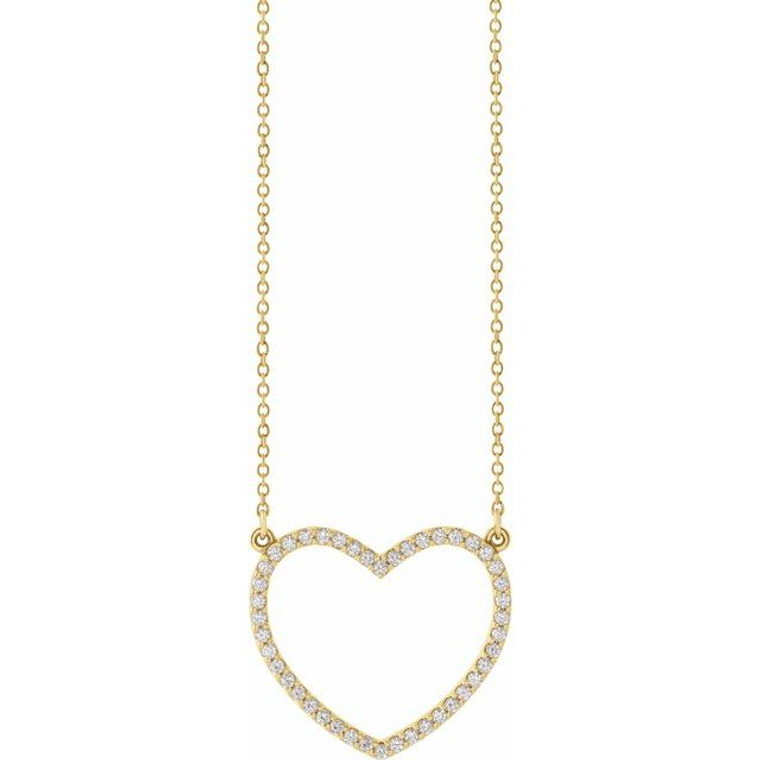 0.25ct Heart Necklace in Yellow Gold