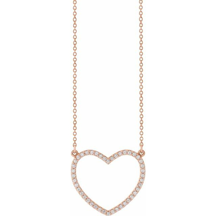 0.25ct Heart Necklace in Rose Gold