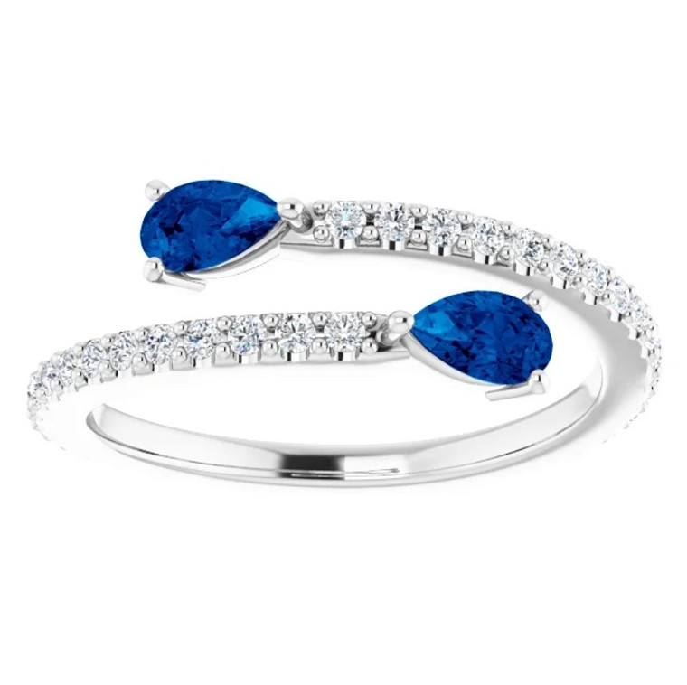 Blue Sapphire By-Pass ring