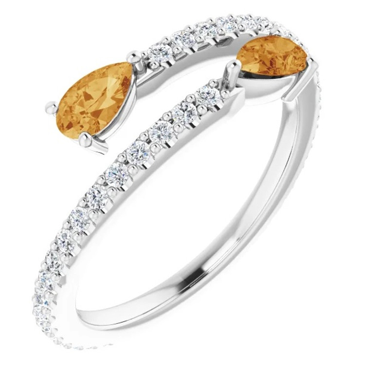 Citrine By-Pass Ring