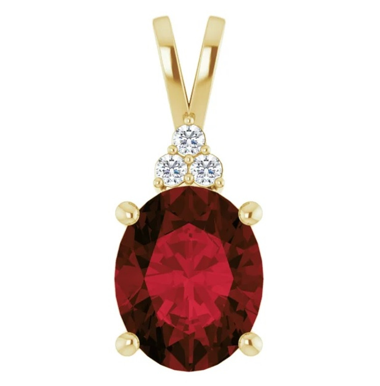 Garnet and Diamond Pendant