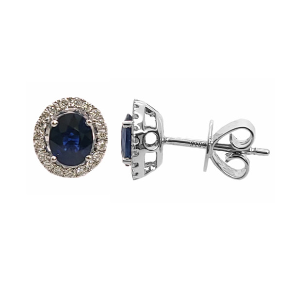 Round Sapphire Halo Studs