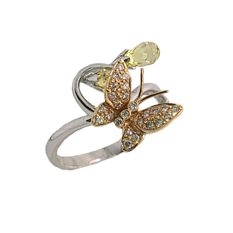 Butterfly Ring with Yellow Sapphires