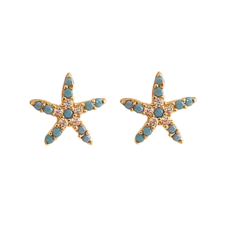 Blue Starfish Studs