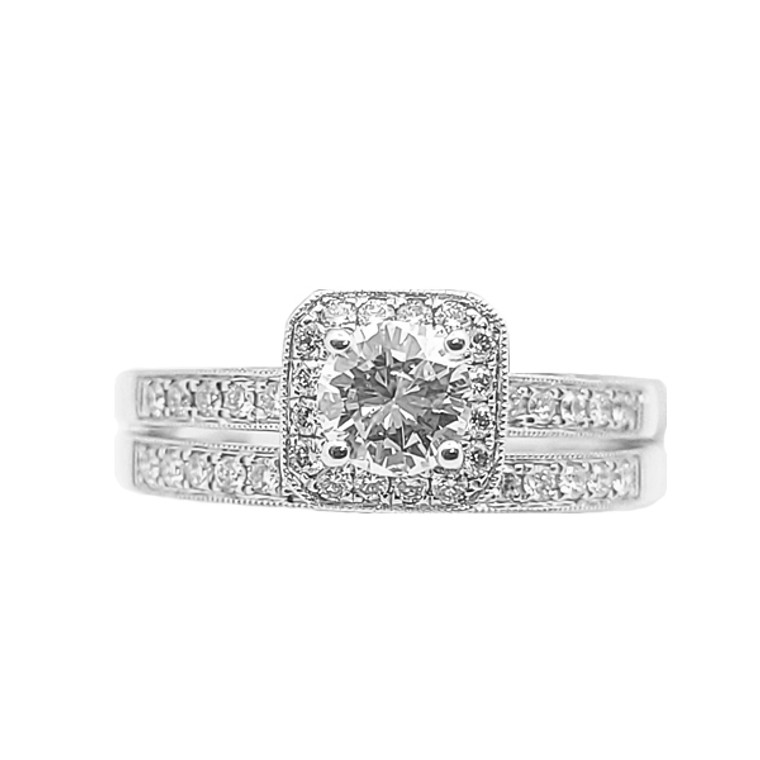 0.77ct TW Engagement and Wedding Rings Set