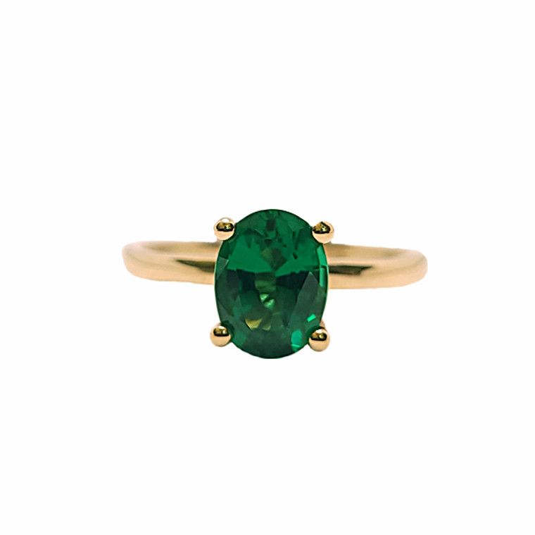 1.75ct Hidden Halo Lab Grown Emerald Ring