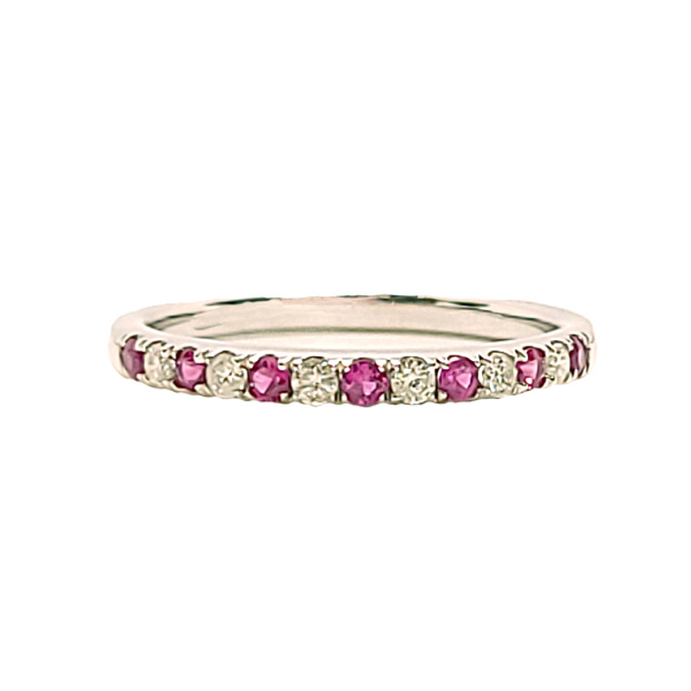 Ruby and Diamond Stackable Style Ring