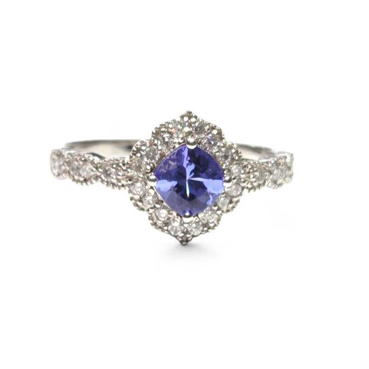 Cushion Tanzanite Ring