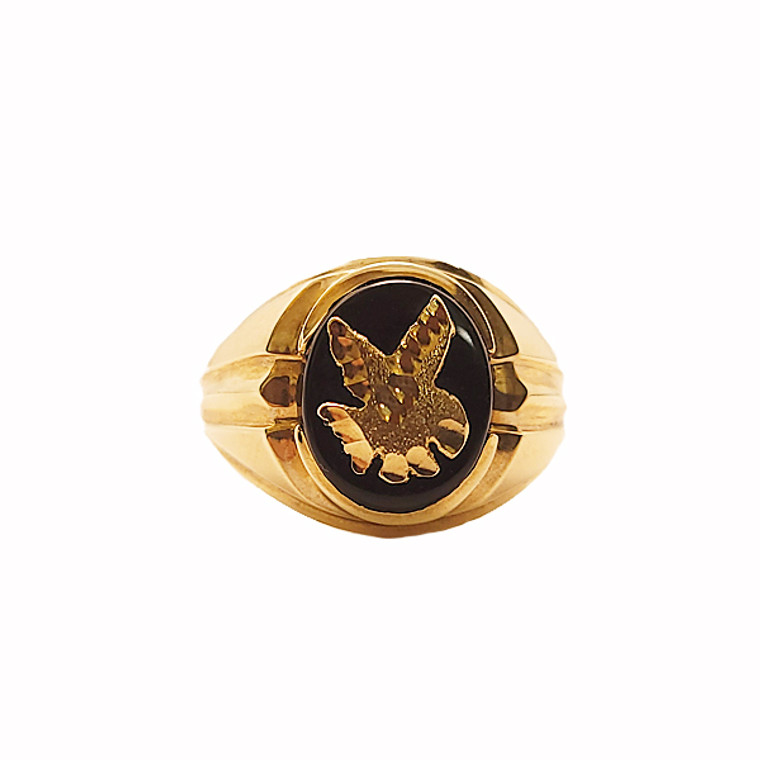 Black Onyx Ring with Eagle