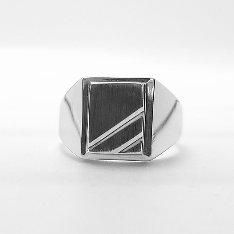 White Gold Signet Ring