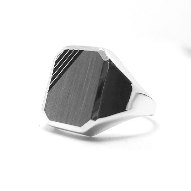 Octagon Top Signet Ring