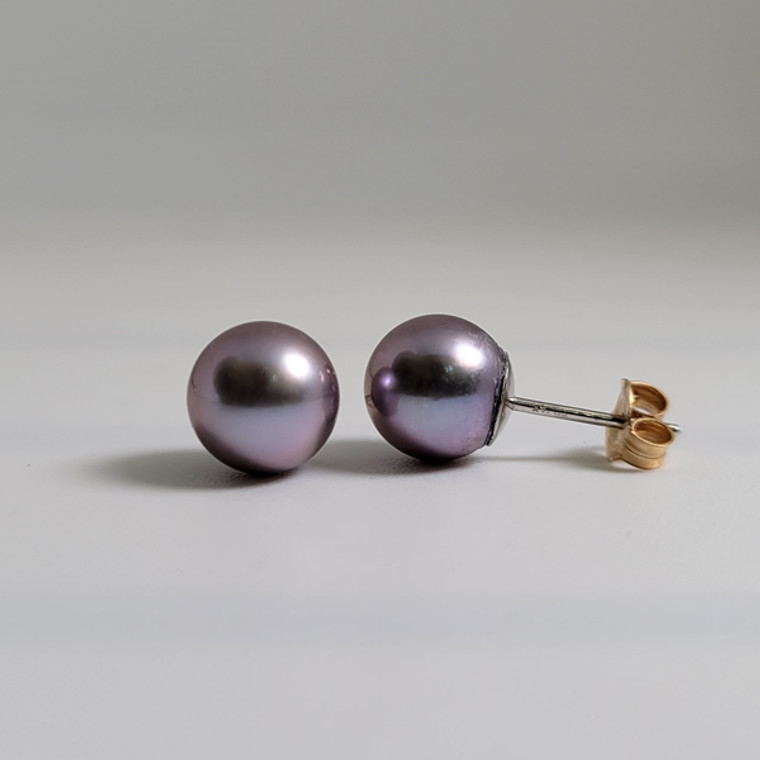Purple-Grey Pearl Studs