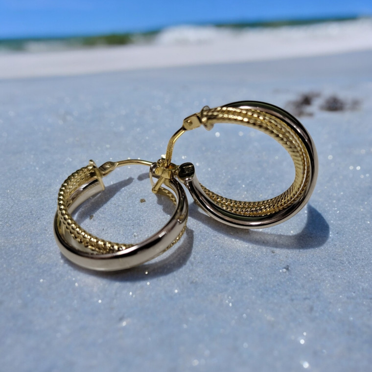 Two-Tone Textured Hoops